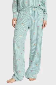 Женские зеленые брюки в полоску PRYCILLA Зеленый L Etam 6556090