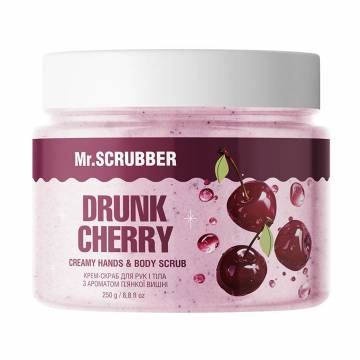 Крем-скраб для рук и тела Mr.Scrubber Creamy Hands & Body Scrub Drunk Cherry с ароматом пьянящей вишни, 250 г Крем-скраб для рук и тела Mr.Scrubber Creamy Hands & Body Scrub Drunk Cherry с ароматом пьянящей вишни, 250 г
