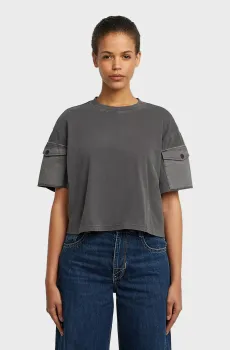 Женская темно-серая футболка Washed Серый S G-Star RAW D27193,C756