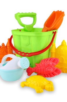 Набор для игры с песком ranxian Башня, 8 предметов, зеленый, от 3 лет, размеры ведерка 15*14 см (RX789-16)