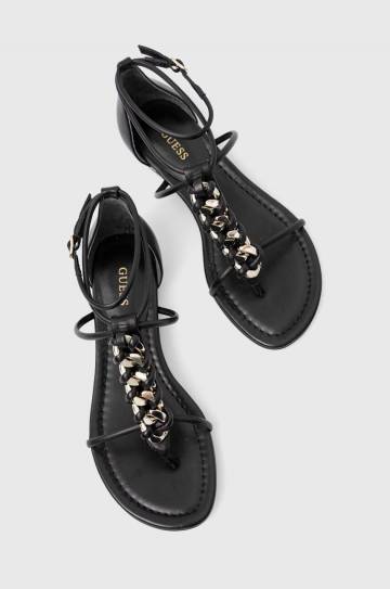 Кожаные сандалии Guess CADHA женские цвет чёрный FL6CDH LEA21 Кожаные сандалии Guess CADHA женские цвет чёрный FL6CDH LEA21