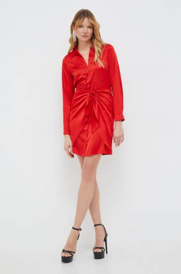 Платье Guess цвет красный mini прямая Платье Guess цвет красный mini прямая