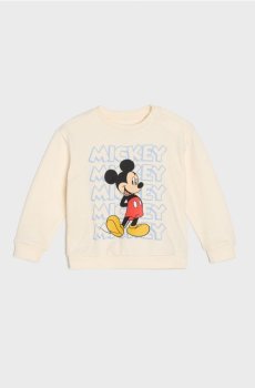 Світшот із круглим вирізом і принтом Mickey Mouse - кремовий
