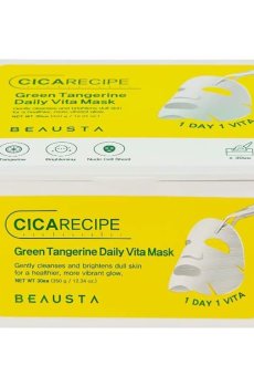 Тканевая маска для лица Beausta Cicarecipe Green Tangerine Daily Vita Mask, 30 шт