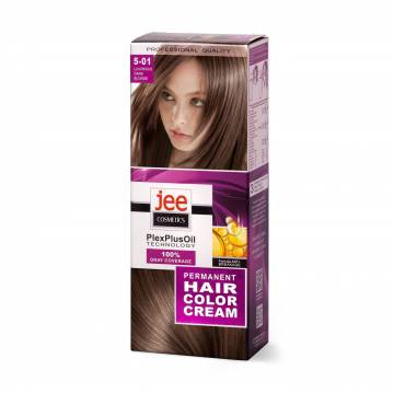 Стойкая крем-краска для волос Jee Cosmetics Permanent Hair Color Cream 5-01 Роскошный темно-русый, 115 мл Стойкая крем-краска для волос Jee Cosmetics Permanent Hair Color Cream 5-01 Роскошный темно-русый, 115 мл