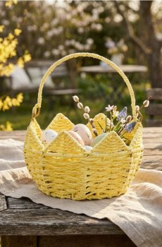 Великодній кошик з ручкою - світло-жовтий
