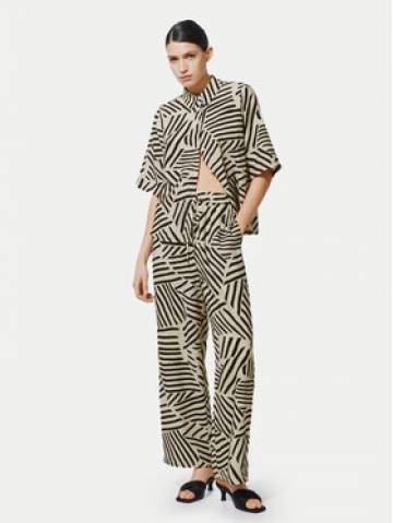Vila Штани з тканини Sasja 14102834 Бежевий Loose Fit Vila Штани з тканини Sasja 14102834 Бежевий Loose Fit
