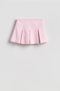 Reserved - Гладкі шорти-спідниця - рожевий - 478HV-30X