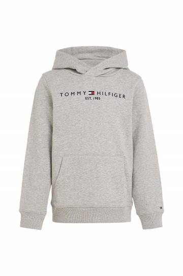 Детская хлопковая кофта Tommy Hilfiger цвет серый с аппликацией