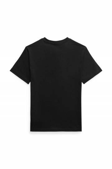 Детская хлопковая футболка Polo Ralph Lauren цвет чёрный однотонный Детская хлопковая футболка Polo Ralph Lauren цвет чёрный однотонный
