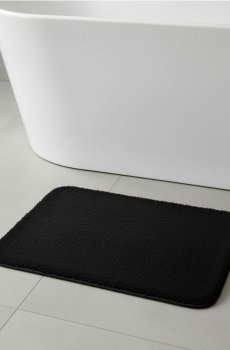 Одноколірний килимок для ванної - чорний