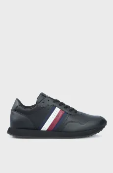 Мужские черные кожаные кроссовки RUNNER EVO LTH MIX ESS Черный 43 Tommy Hilfiger FM0FM05121