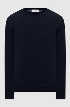 Синий джемпер из мериноса шерсти