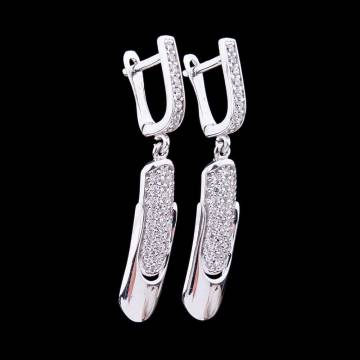 Золотые серьги с фианитами с03651 Золотые серьги с фианитами с03651