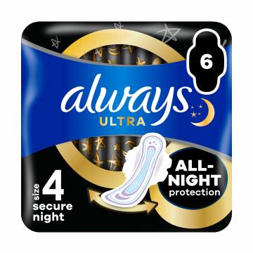 Гигиенические прокладки Always Ultra Secure Night, размер 4, 6 шт Гигиенические прокладки Always Ultra Secure Night, размер 4, 6 шт