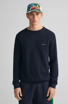 Мужской темно-синий джемпер COTTON PIQUE Синий L Gant 8040521