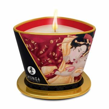 Массажная свеча Shunga Massage Candle Sparkling Strawberry Wine с афродизиаками, 170 мл