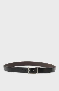 Мужской кожаный двусторонний ремень SQUARE Черный 110 Calvin Klein LV04D7060G
