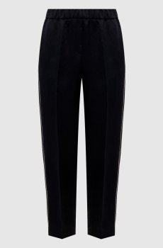 Черные брюки с леном с цепочкой