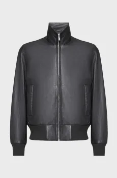 Мужская черная кожаная куртка Черный 48 Karl Lagerfeld 561422.555023;990