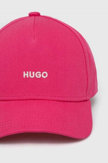 Хлопковая кепка HUGO цвет розовый с аппликацией 50519255 Хлопковая кепка HUGO цвет розовый с аппликацией 50519255