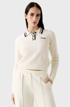 Женское белое поло Белый XS Guess V6RR01.Z4652;G1O6