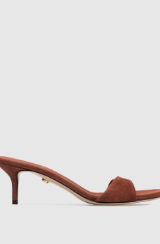 Коричневые замшевые мюли