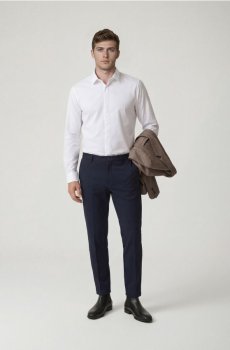 Reserved - Картаті штани-чиноси - темно-синій - 6704L-59X