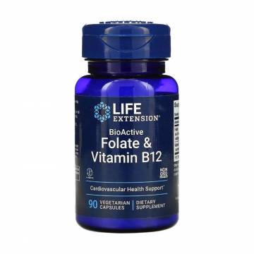 Фолат и витамин B12 Life Extension BioActive Folate & Vitamin B12, 90 капсул Фолат и витамин B12 Life Extension BioActive Folate & Vitamin B12, 90 капсул