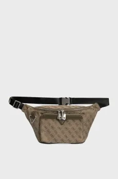 Мужская серая поясная сумка с узором MILANO Серый ONESIZE Guess HMMILJP4256