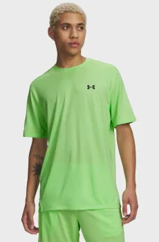 Мужская салатовая футболка UA Tech Vent VHS Jacquard SS Салатовый S Under Armour 6009732-712