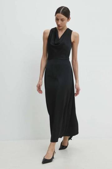 Платье Answear Lab цвет чёрный maxi расклешённая Платье Answear Lab цвет чёрный maxi расклешённая