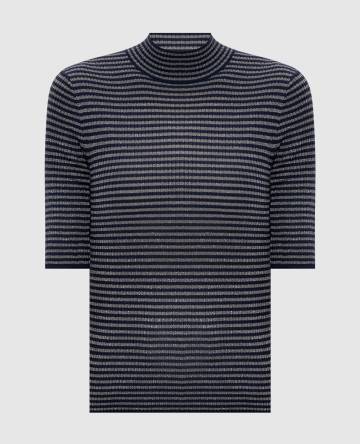 Топ из шерсти и кашемира в полоску с люрексом Топ из шерсти и кашемира в полоску с люрексом