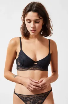 Женский черный бюстгальтер с тонкой чашкой DOLCEVITA Черный 75C Etam 6524155