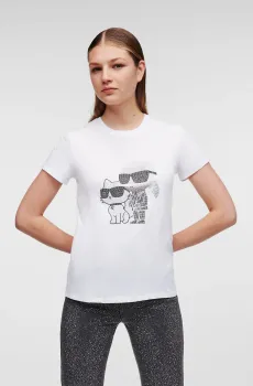 Женская белая футболка Белый XS Karl Lagerfeld 230W1772