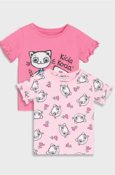Бавовняна футболка з принтом Kitty Kotty 2 pack - рожева зоря