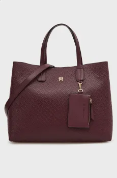 Женская бордовая сумка ICON SATCHEL MONO Бордовый ONESIZE Tommy Hilfiger AW0AW18923