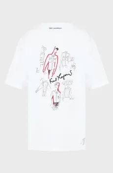 Женская белая футболка karl series oversized Белый XS Karl Lagerfeld A3W17100