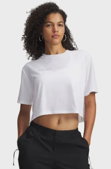 Женская белая футболка UA W WM CROP SS Белый XS Under Armour 6010588-100