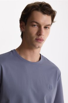 Reserved - Вузька футболка з мерсеризованої бавовни - антрацитовий - 284FP-86X