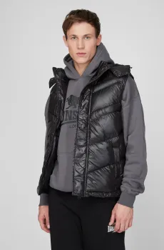 Мужской черный жилет Черный M Lonsdale 117157