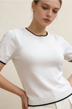 Трикотажна блуза з віскозою - білий