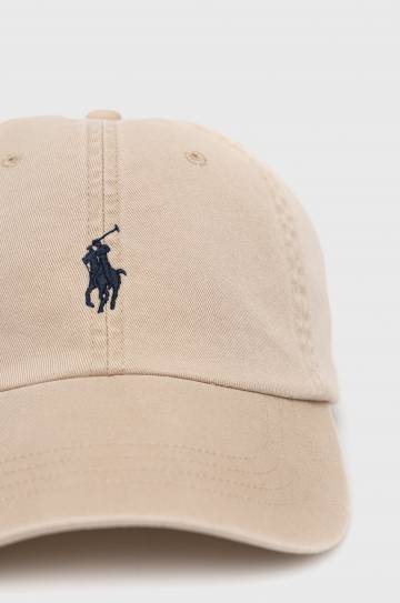 Кепка Polo Ralph Lauren цвет бежевый гладкая Кепка Polo Ralph Lauren цвет бежевый гладкая