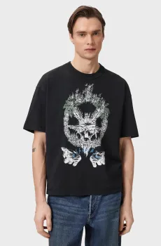 Мужская черная футболка PALM RIPPER Черный XXL AllSaints M045PE