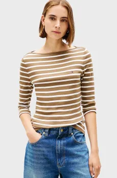 Женский бежевый лонгслив в полоску NEW CODY Бежевый XS Tommy Hilfiger WW0WW40589