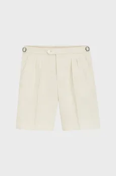 Мужские белые льняные шорты Белый 48 BOSS 50561858;286