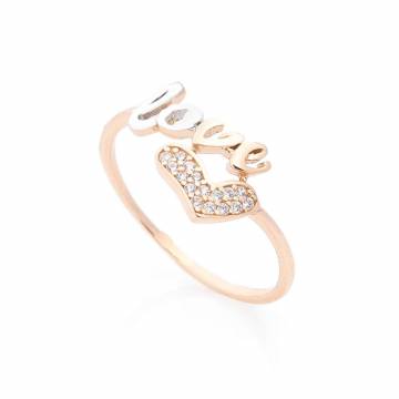 Золотое кольцо "Love" с фианитами к05634 Золотое кольцо "Love" с фианитами к05634