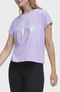 Женская сиреневая футболка Сиреневый S DKNY DP3T9563