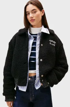 Женская черная куртка TEDDY Черный S Tommy Jeans DW0DW21666