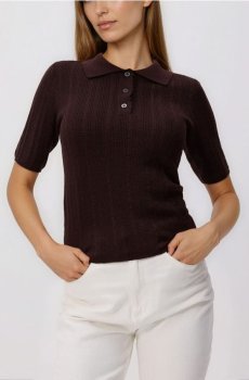 Reserved - Джемпер поло із додаванням вовни - коричневий - 913IP-88X